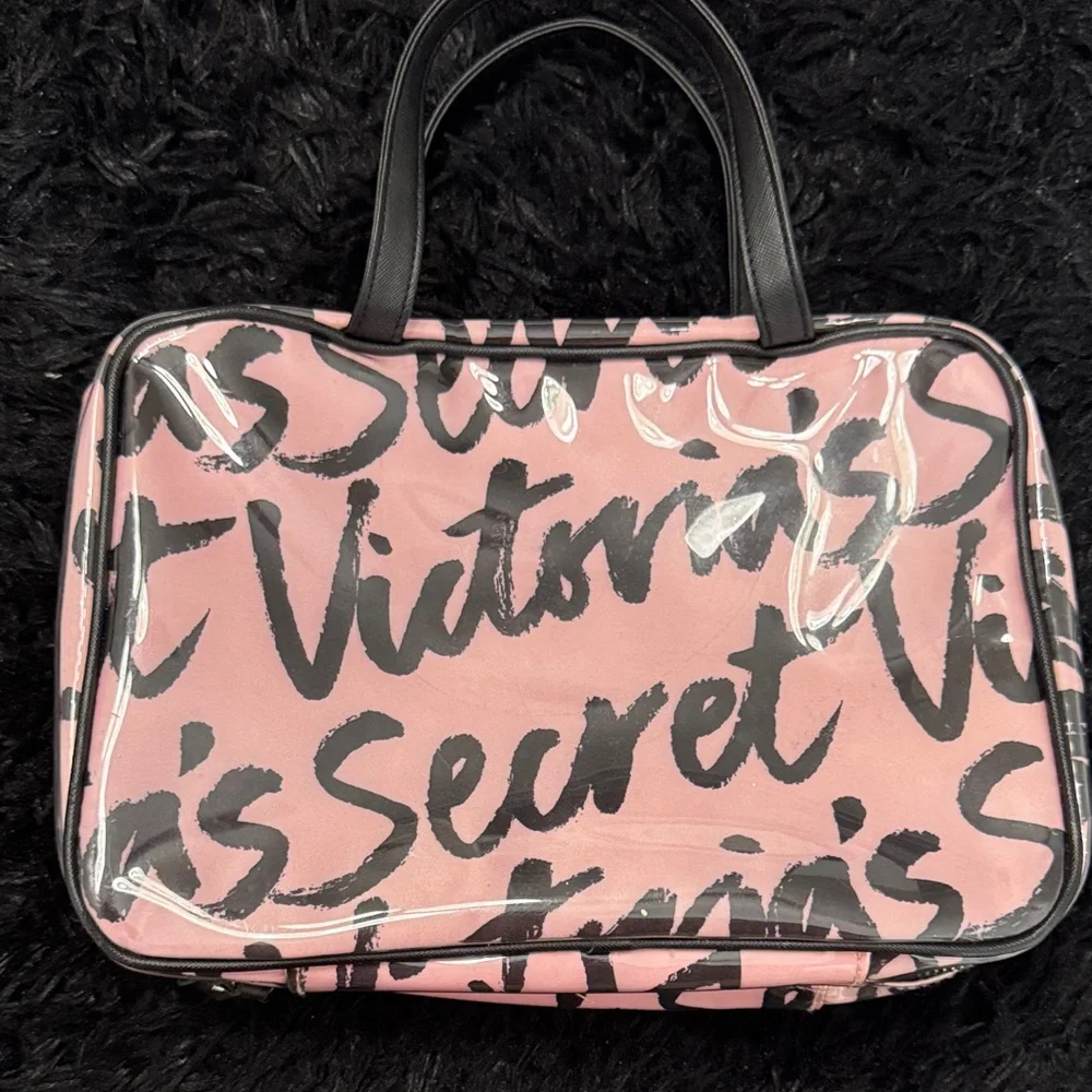 Victoria's Secret Pink and Black Cosmetic Bag - Picture 2 of 3